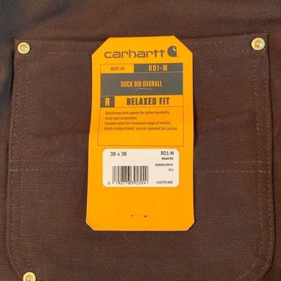 Carhartt Dark Brown Relaxed
Fit Heavy Duck Bib Overalls 38 x 36 - Picture 2 of 10